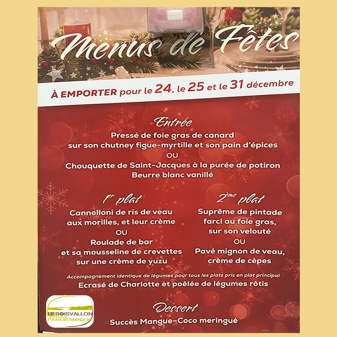 Brasserie – Menus de fête