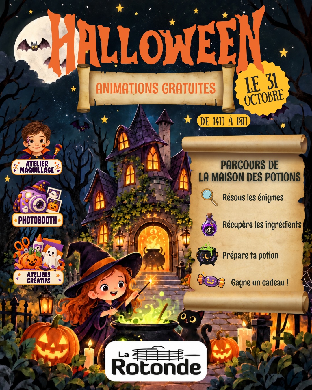 Halloween à La Rotonde : un après-midi ensorcelé et gratuit le samedi 31 octobre